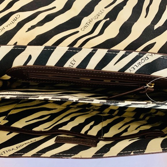 CYNTHIA ROWLEY LEATHER AND SNAKESKIN EMBOSSED SHOULDER BAG CLUTCH